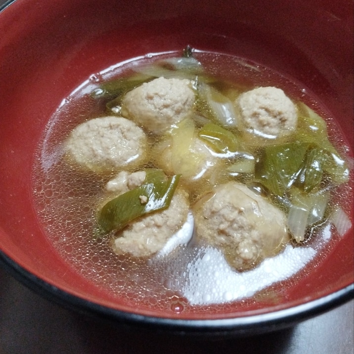 肉団子とネギのスープ